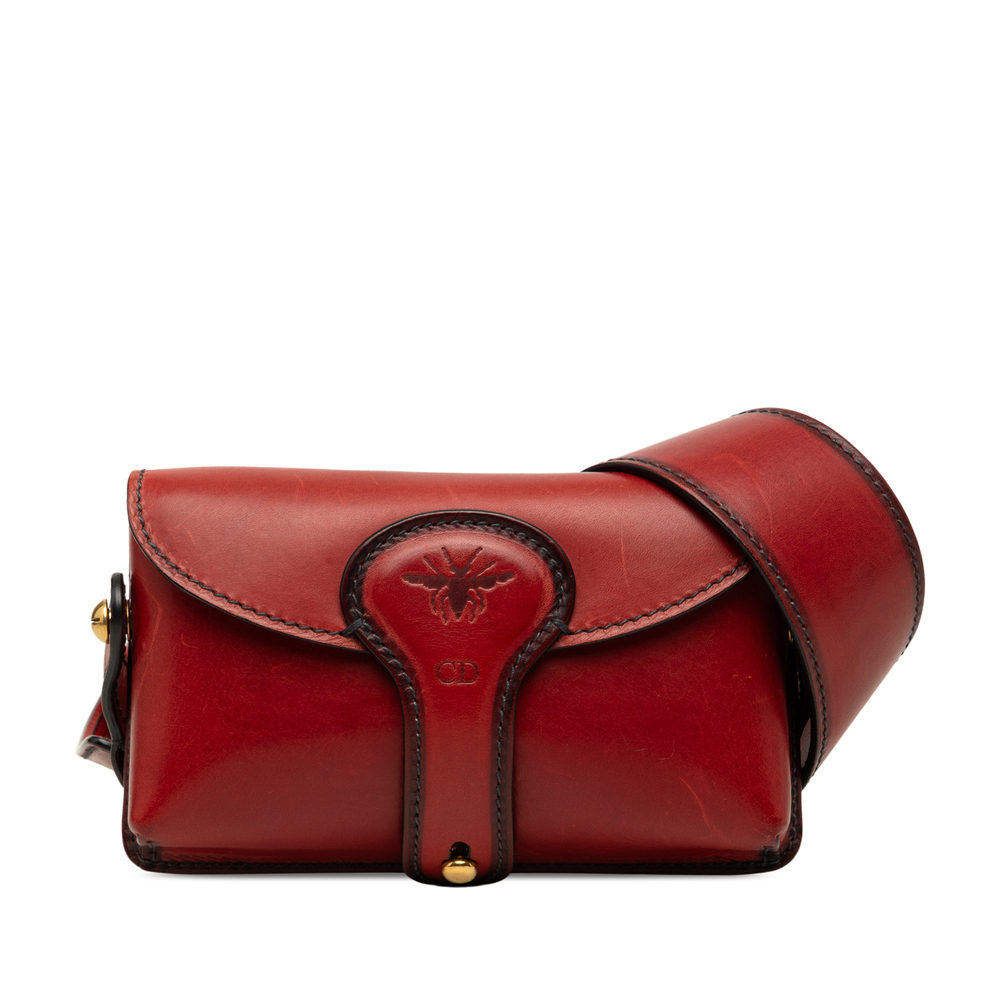 Pre-Loved Dior Mini Leather D Bee Saddle Bag